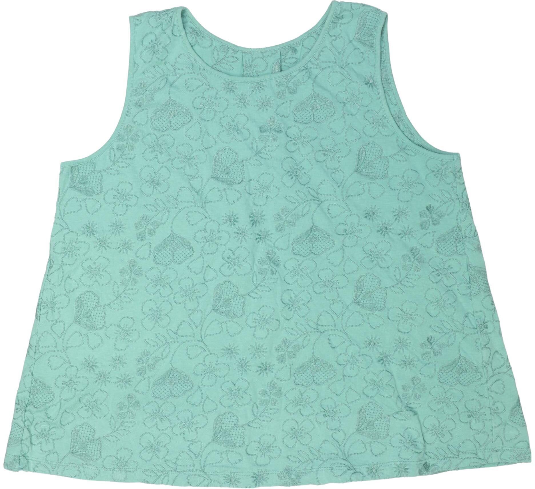 Gudrun Sjödén Damen Top, Türkis, Gr. L, Baumwolle - Second Hand