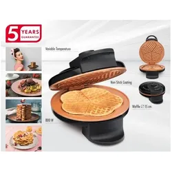 Trisa Retro Waffles, Waffeleisen, Schwarz, Bronze