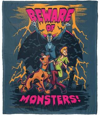 Northwest Warner Brothers Scooby-Doo Beware of Monsters Silk Touch Throw Blanket