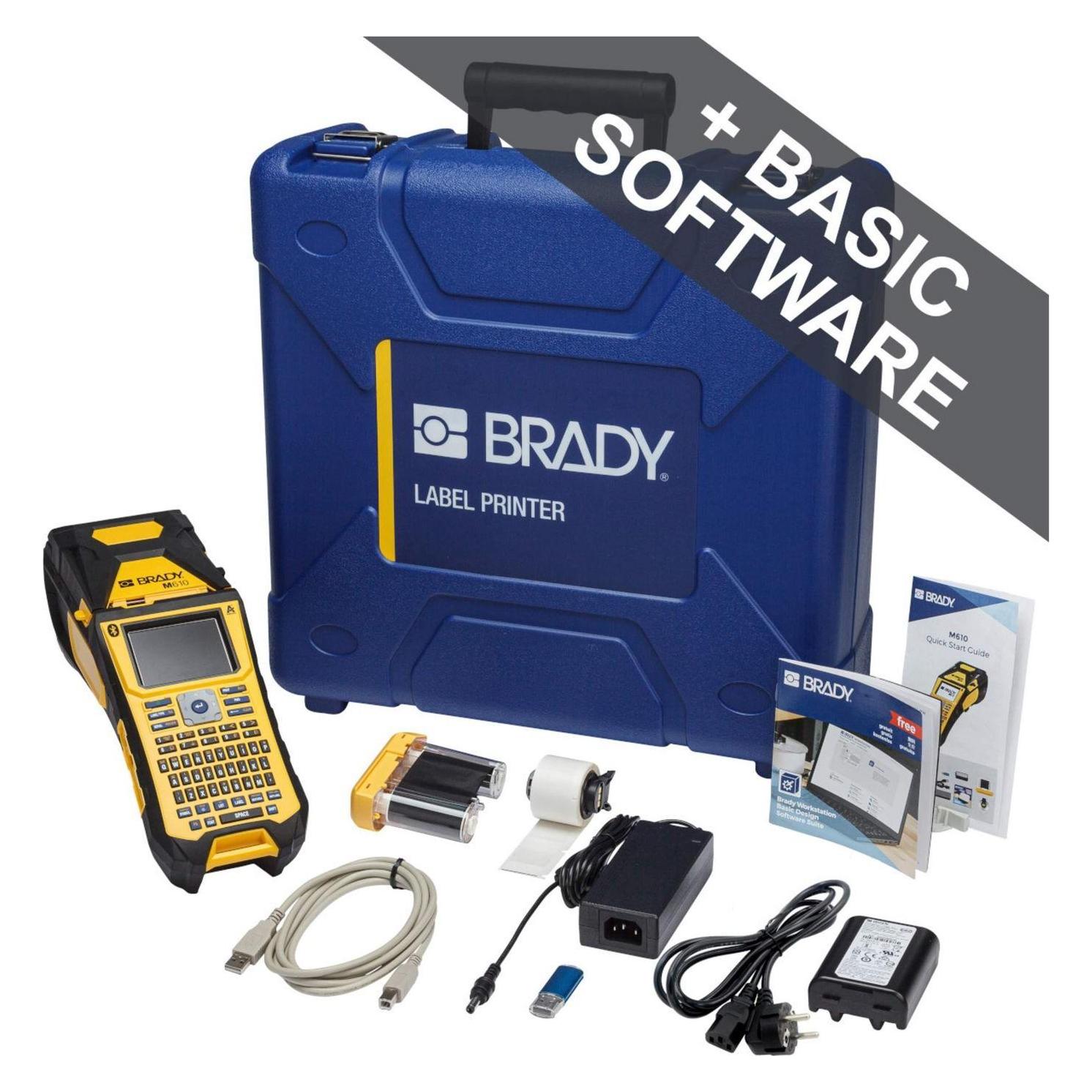 Brady Printer ships in a hard case (M610-QWERTY-EU-BT)