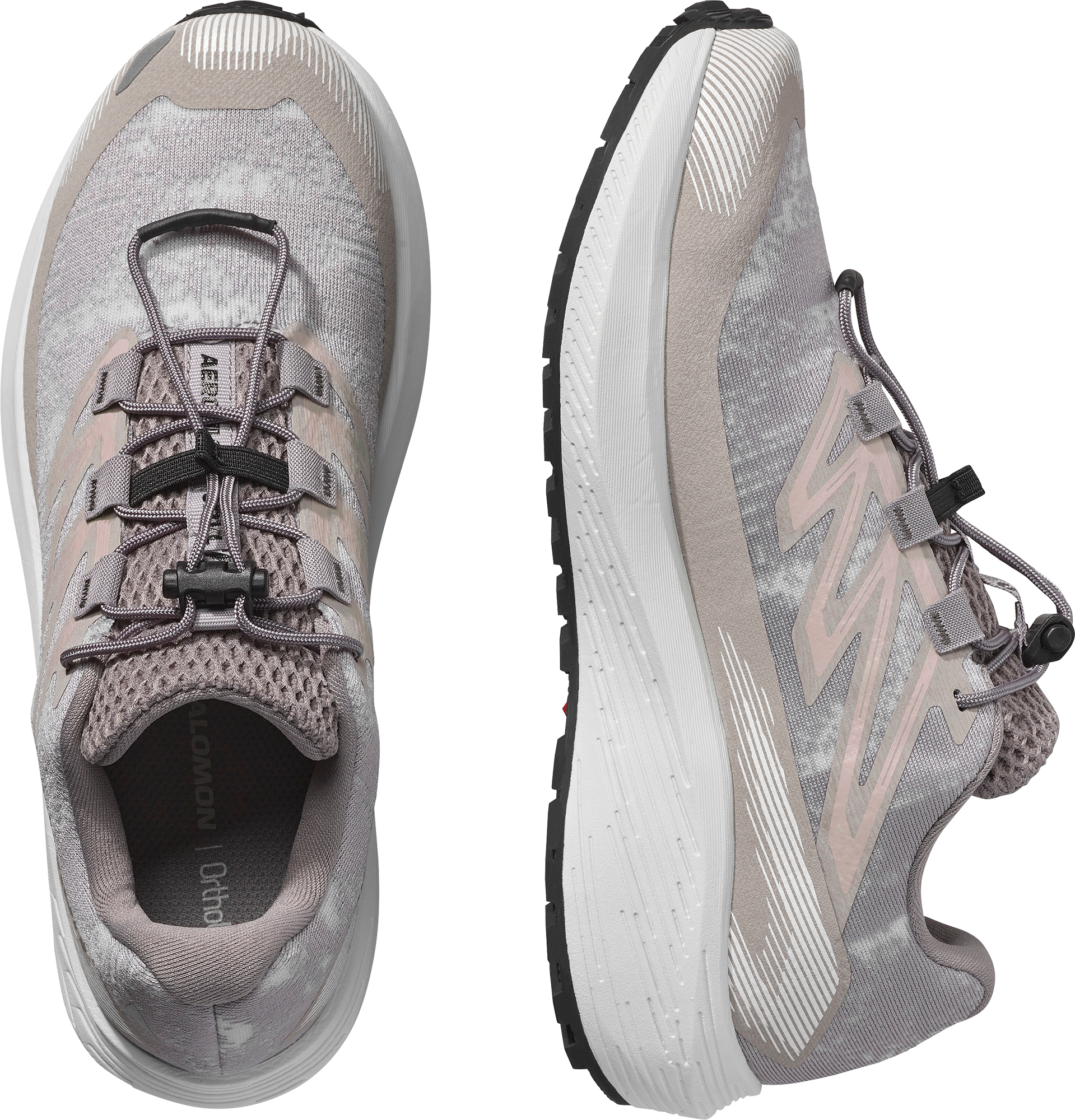 Laufschuh SALOMON "AERO FLOW GRVL", Damen, Gr. 39, beige (weiß, paloma, cloudburst), Synthetik, Textil, Schuhe Laufschuh, für Gravel Running weiß, paloma, cloudburst 39