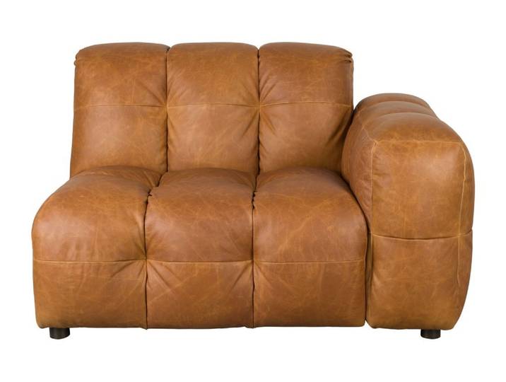 Sofa-Element Hackman mit rechter Armlehne, Cognac-Leder von Dutchbone