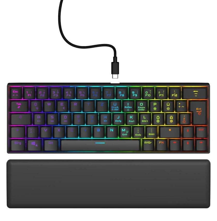Hama uRage Exodus 760 Mechanical Mini Gaming-toetsenbord met rode schakelaars, zwart