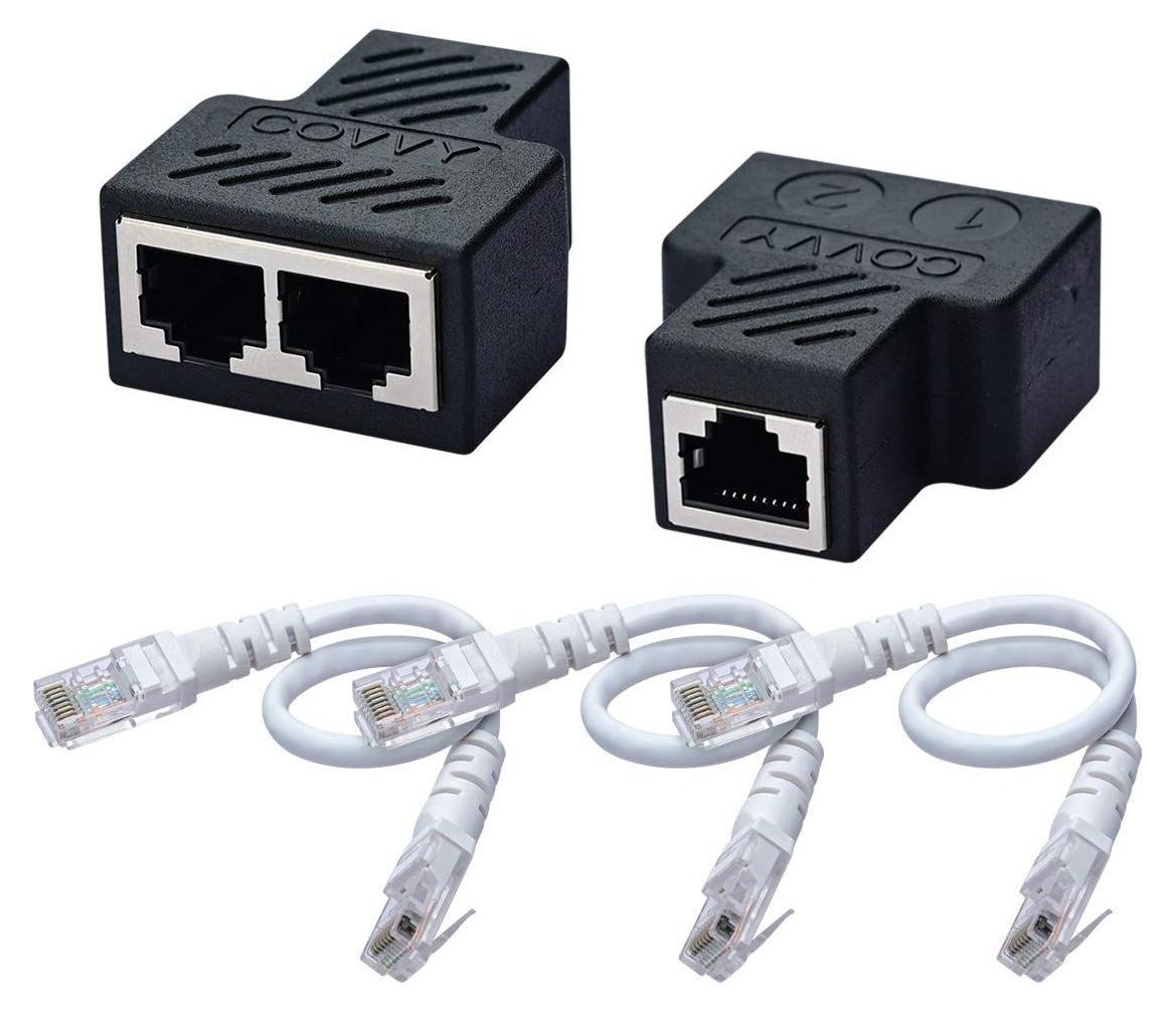 Selius RJ45 Netwerk Splitter Connector Adapter, 1 Vrouwelijk naar 2 Vrouwelijke Sockets