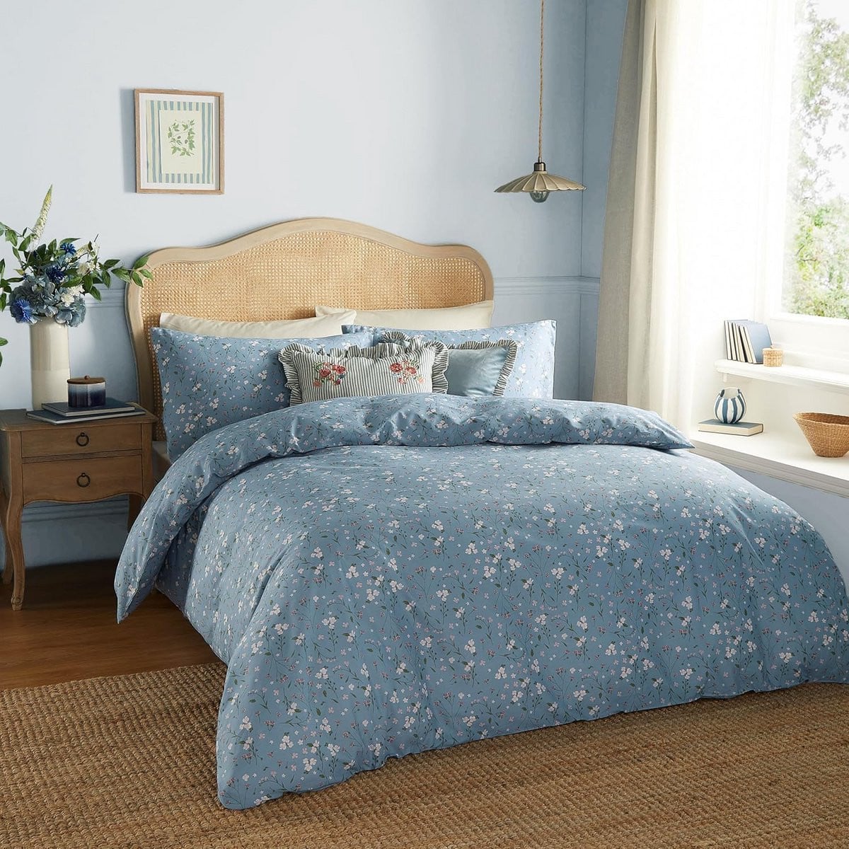 100% Katoenen Dekbedovertrek Set met Delicate Bloemenprint