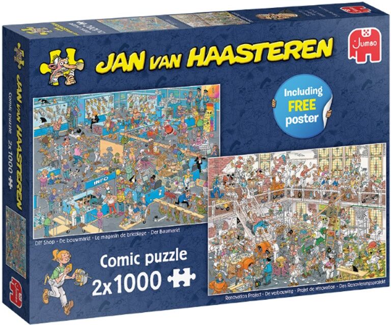 Jumbo Games Puzzle 2x1000 pcs Jan van Haasteren : Comment ne pas bricoler - Jumbo