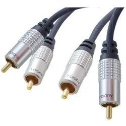 Shiverpeaks sp-PROFESSIONAL Audio-Kabel 1,5 m 2 x RCA Chrom (1.50 m, Cinch Kabel), Audiokabel