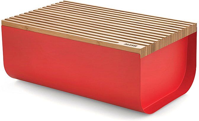 Alessi Brotkasten Mattina 34x21cm Rot/Bambus rot EG