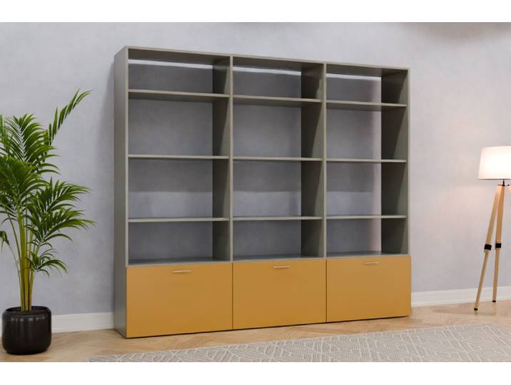 Raumteiler Regal nach Maß - RAL 1024 Ockergelb - 200x230x42cm - Individuell konfigurieren
