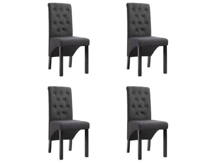 Fisinber Esszimmerstühle 4er Set Polsterstühle Dunkelgrau mit Holzbeinen Bequeme Polsterung und stabiler Gummiholz-Rahmen für Küche, Essbereich und Konferenzräume bei hoher Belastbarkeit.