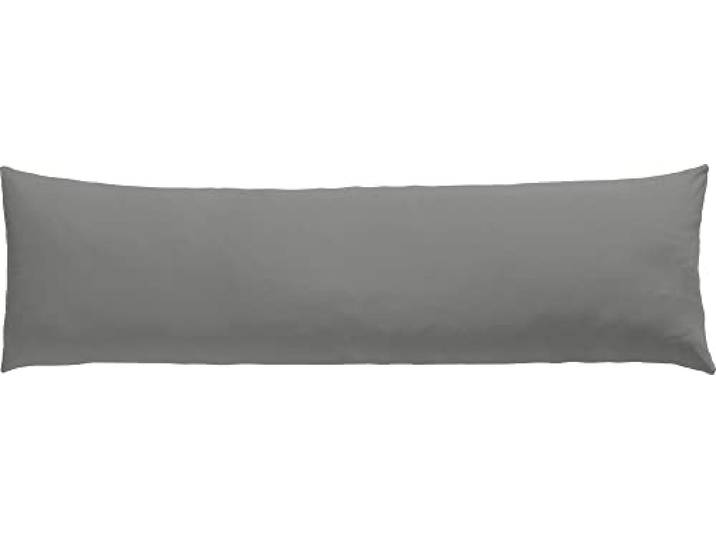 Erwin Müller Seitenschläferkissenbezug, Stillkissenbezug Nürnberg Doppel-Jersey, grau Größe 40x140 - strapazierfest, temperaturausgleichend, mit Reißverschluss
