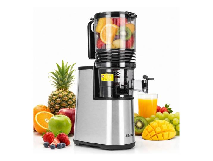 Vankel Slow Juicer Kaltpress-Entsafter mit 145-mm-Öffnung für Obst und Gemüse, 250 W, Mehrschichtfilter, Rückwärtslauf und leicht zu reinigende Teile
