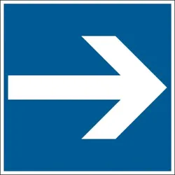 Parkplatzschild, Richtungspfeil, Folie/Aluminium - 150x150 mm Folie selbstklebend
