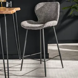 designline »Paron« Barhocker Bouclé bouclé grau