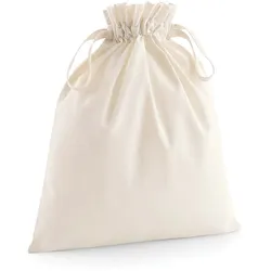 Westford Mill Bio Baumwolltasche mit Zugkordel W118 natural L (30 x 47 cm)