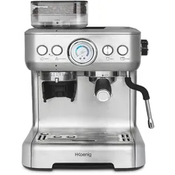 H.Koenig Espressomaschine mit Mahlwerk EXPRO980, Körnungsbehälter, 15 Mahlgrößen, italienische Pumpe, 1 oder 2 Tassen