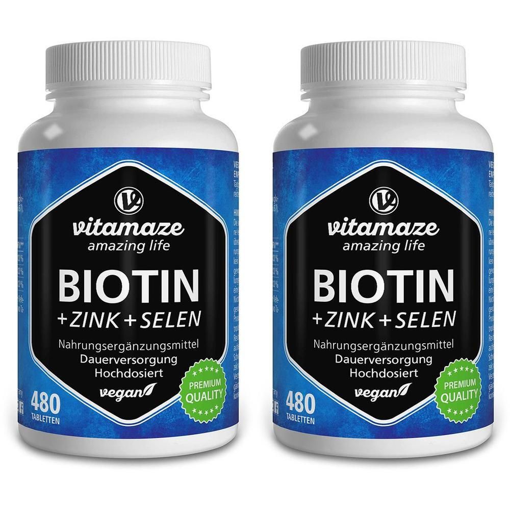 Biotin 10 mg hochdosiert+Zink+Selen Tabletten x2 2x480 St