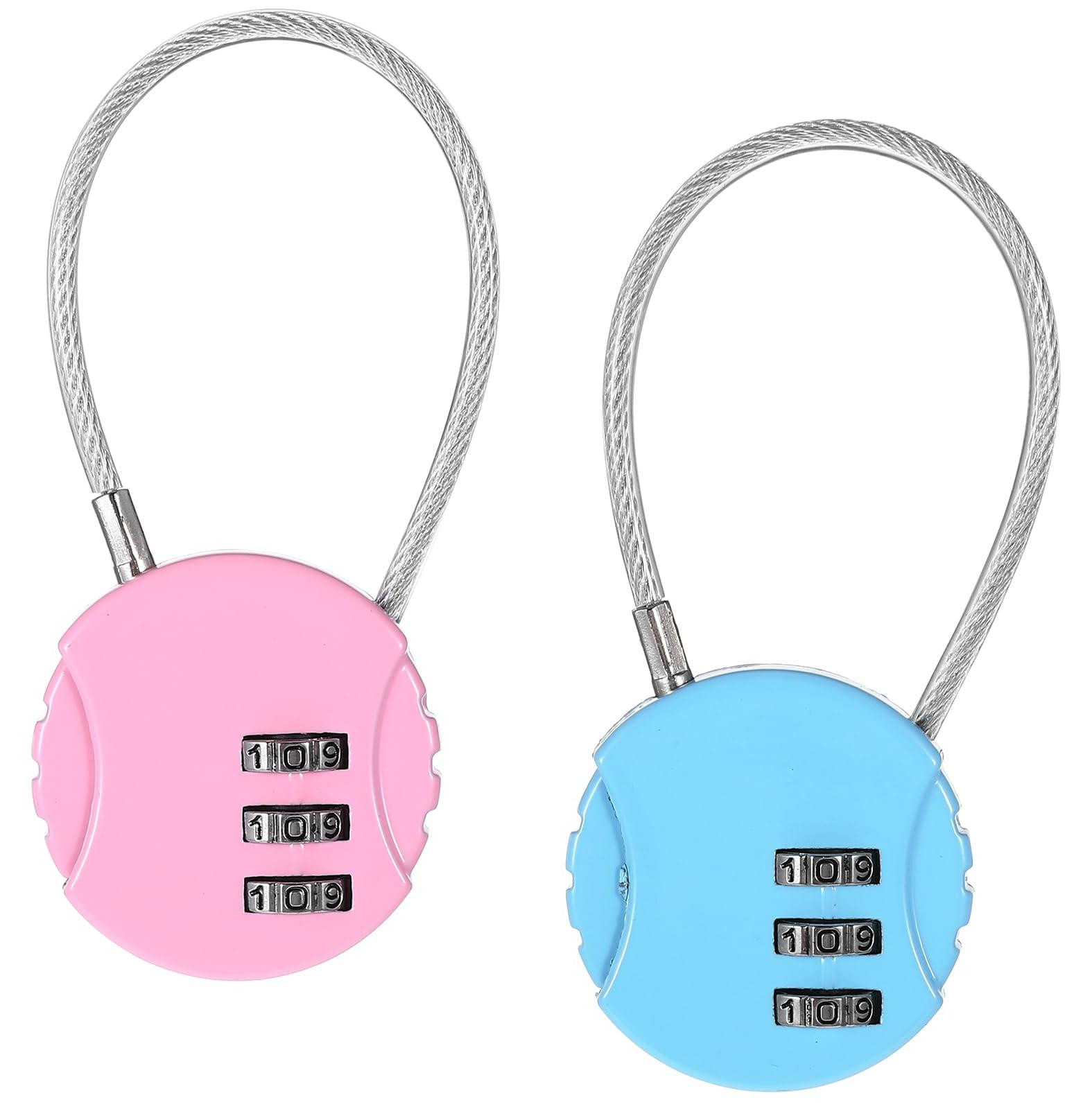 Solidchoice Set van 2 Kleine Cijfersloten in Blauw en Roze