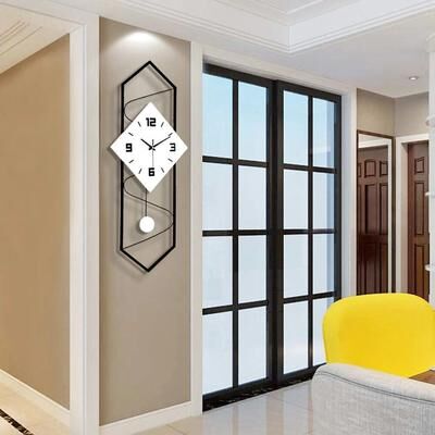 Drop Dash Deals Modern Silent Pendulum Wall Clock With Solid Wood Dial For Living Room Decor Modern Silent Pendulum Wall Clock With Solid Wood Dial For Living Room Decor