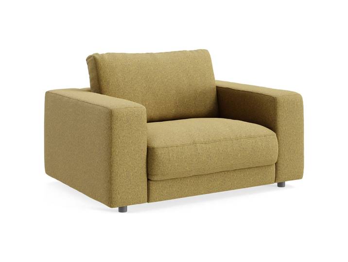 Moderner Sessel Ava Stoff messing B 140 T 107 cm H 86 cm - Material: Bezug: 100% Polyester - Möbel Konfigurator: Traummöbel individuell