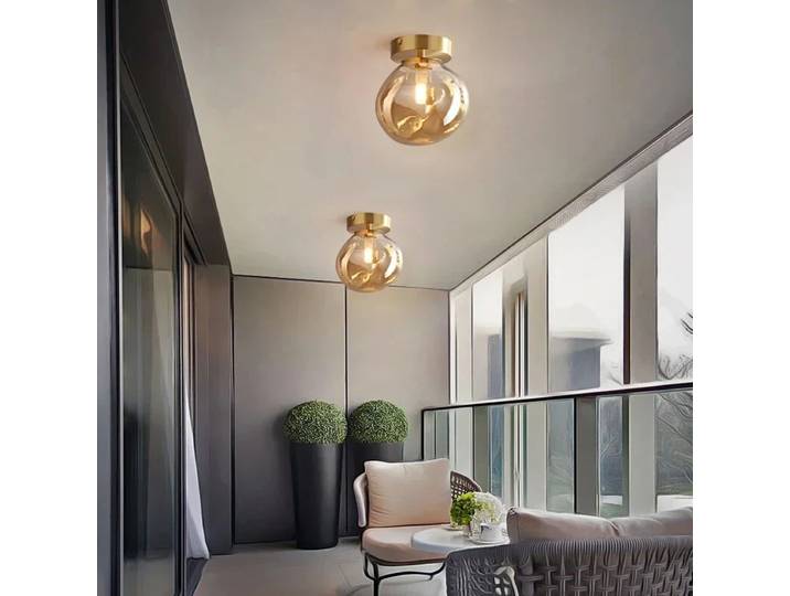 Plafonniers en verre LED modernes maison lustres d'intérieur plafonniers chambre allée couloir lampe Lampara techo Lustre E27 ampoule