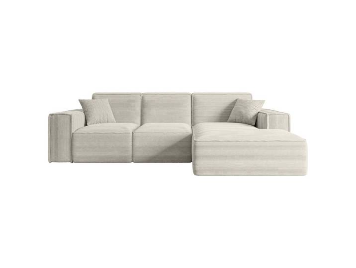 ECKSOFA Ottomane Rechts SERRA-L - 266x169x80 cm Creme Cord
