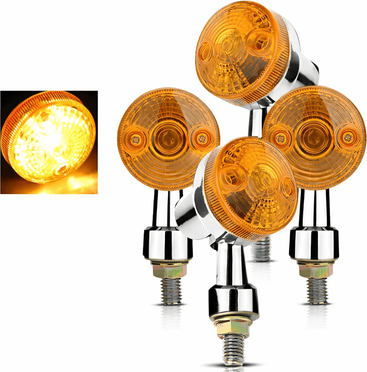 All Categories Goods High Waterproof Amber Turn Signal Lights, Chrome Thread For Motorcycles High Waterproof Amber Turn Signal Lights, Chrome Thread For Motorcycles