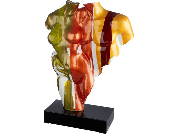 Skulptur GILDE Skulptur Torso Coppia Colorata , bunt (mehrfarbig), B:35cm H:49cm T:12cm, Kunstharz, Dekofiguren, Skulptur