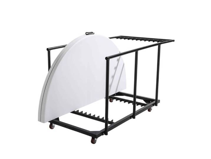 6 tables pliantes ronde 180 cm et chariot de transport REKKEM - Oviala