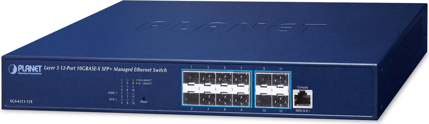 PLANET XGS-6311-12X, Managed, L3, Vollduplex, Rack-Einbau, 1U