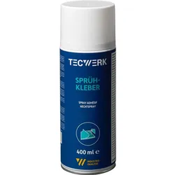TECWERK Sprühkleber permanent transparent 400 ml Spraydose ca. 3-5 Min.