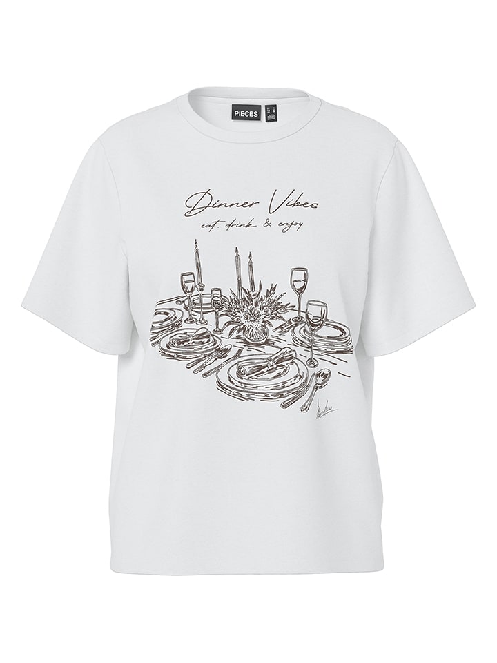 Pieces Shirt in Weiß - M