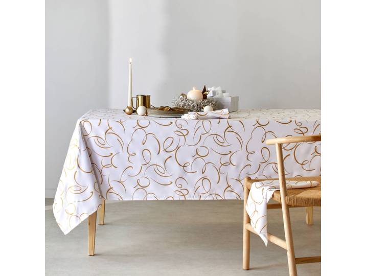 Nappe imprimé serpentins dorés - Blancheporte