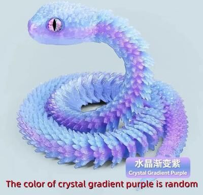 Uplift Picks Luminous 3D Printed Articulated Snake Toy For Flexible Fun Desktop Display gradient Purple (60 Cm)