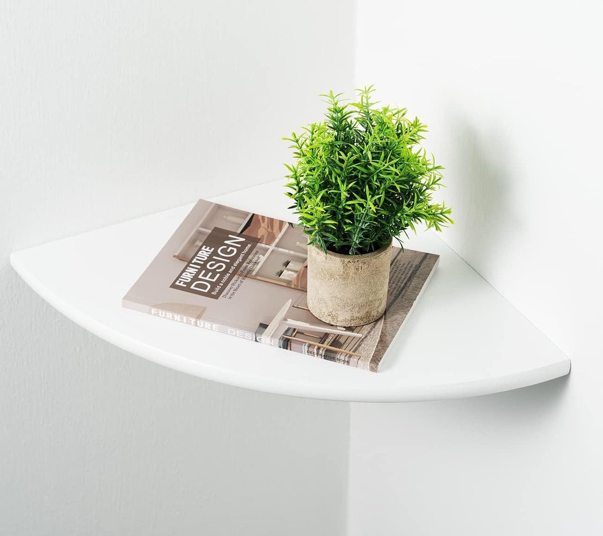 Witte houten hoekplank voor muurbevestiging - Natuurlijk eiken