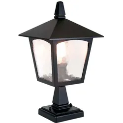 Außenleuchte Sockelleuchte H 31,5 cm Schwarz Gartenlampe Alu 1 Flammig Laterne