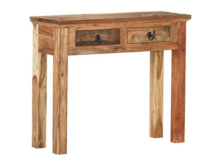 vidaXL Akazie Konsolentisch 2 Schubladen Konsole Beistelltisch Sideboard Flurtisch Ablagetisch Frisiertisch 90,5x30x75cm Recyceltes Massivholz