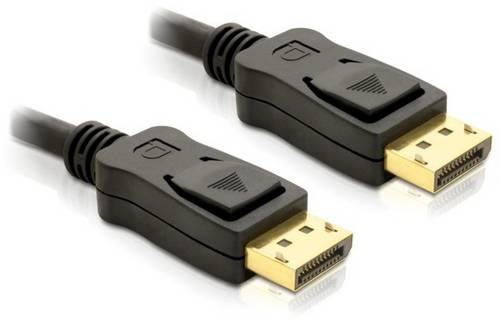 Delock DisplayPort Anschlusskabel DisplayPort Stecker 5m Schwarz 82425 4K UHD, verdrillt, vergoldete Steckkontakte, dreifach