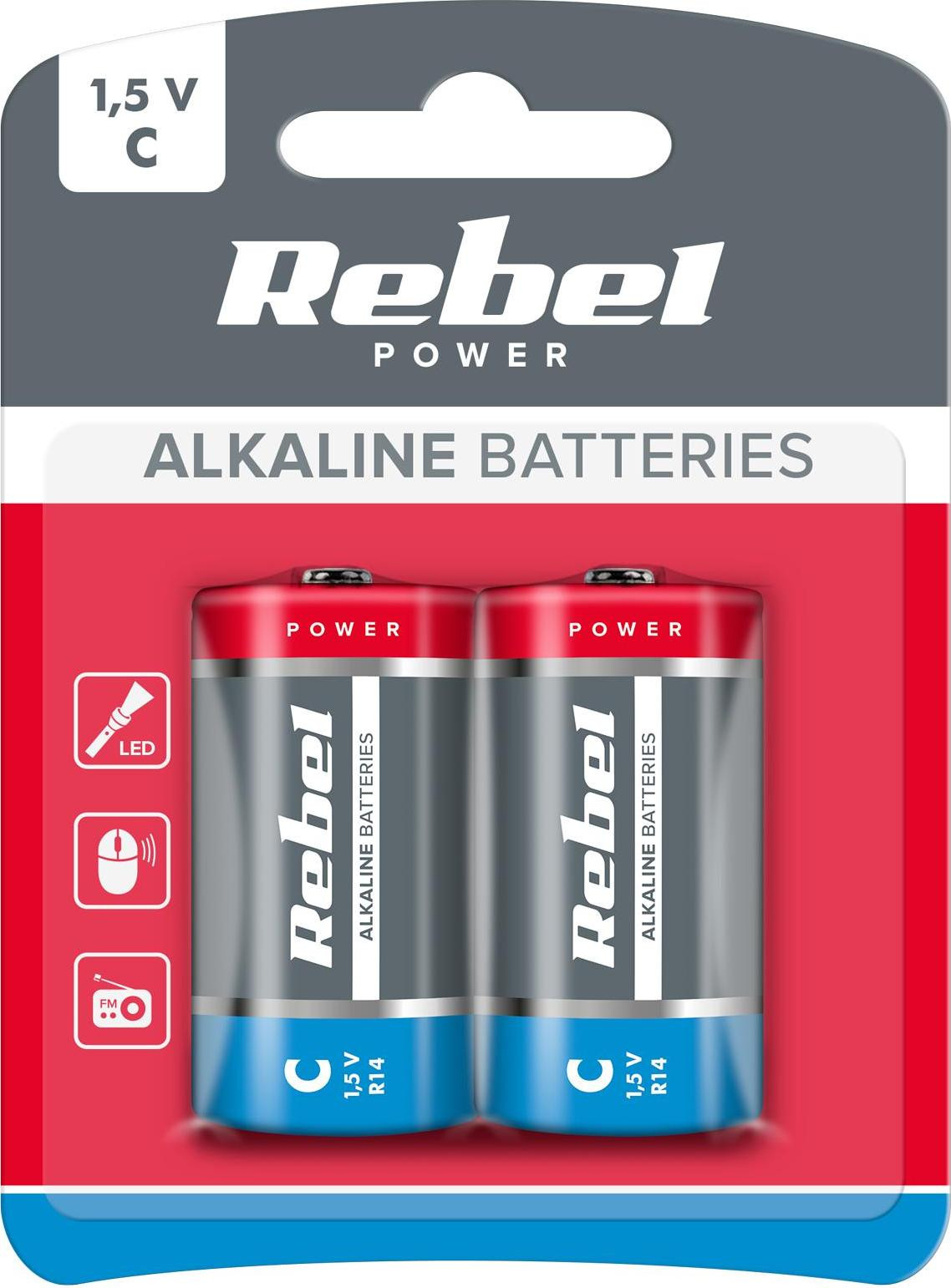 Rebel 2x LR14 R14 C 1,5 V alkaline batterijen