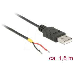 DELOCK 85664 - USB 2.0 Kabel, A Stecker auf 2 x offene Kabelenden