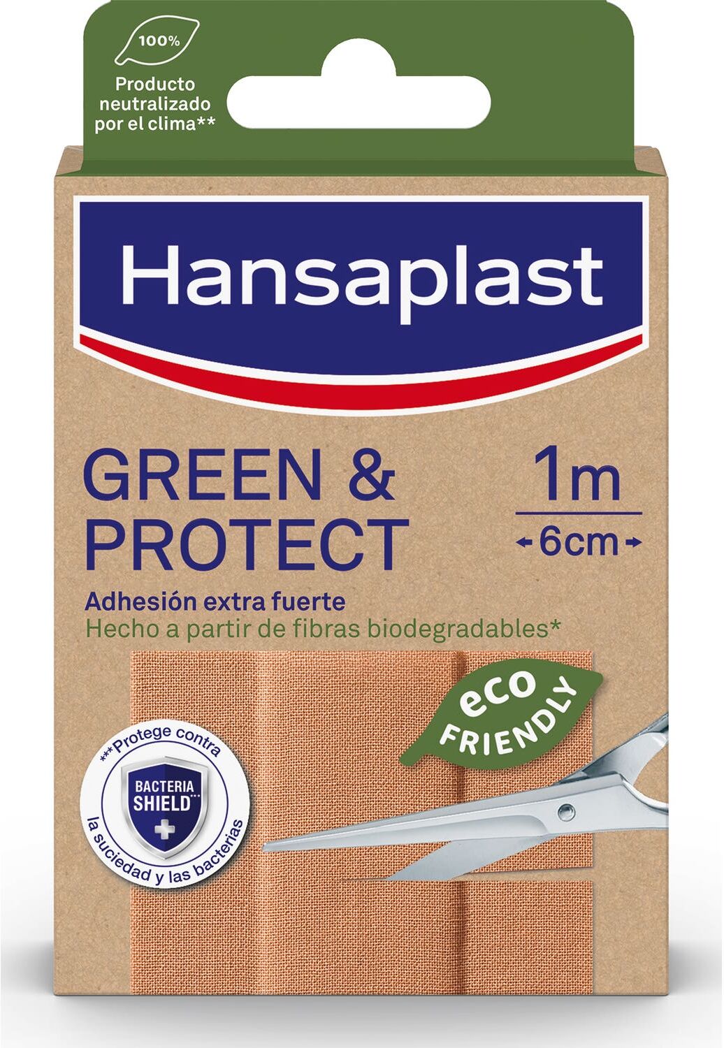 Hansaplast Green & Protect Apósito Tira 1 m x 6 cm