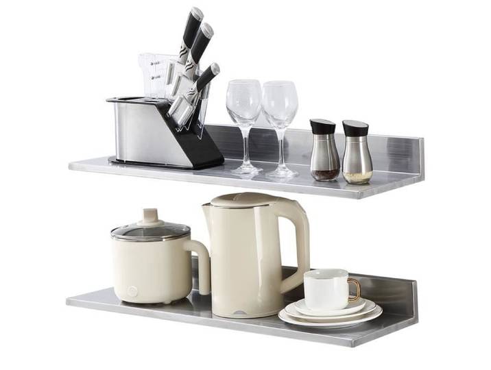 Étagère Murale - VEVOR - 2PCs Tablette Flottante Tablette Flottante en Inox 762x218x85 mm pour Cuisine