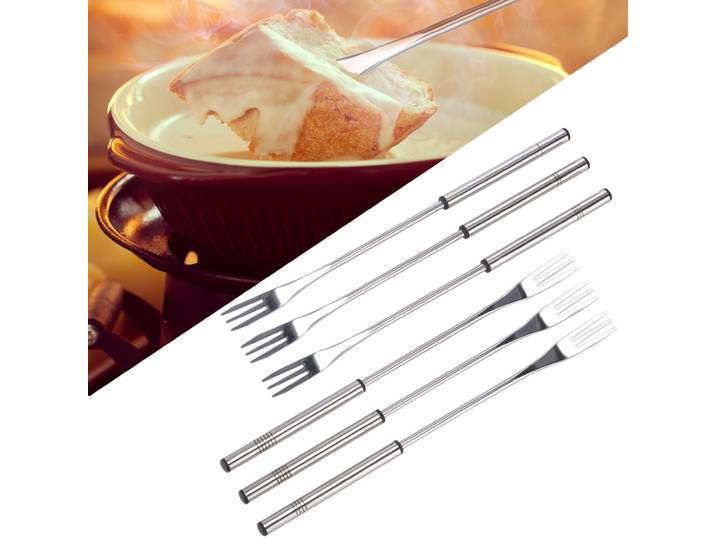 12 Fondue-Gabeln aus Edelstahl
