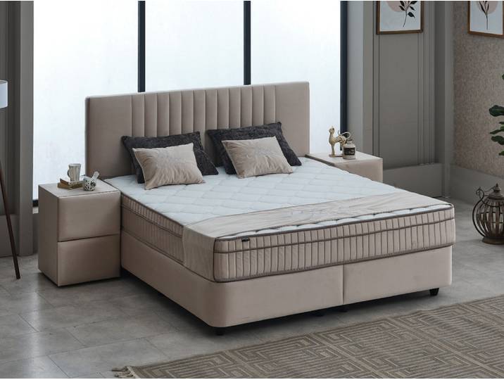 Ensemble lit coffre + matelas Clara Beige - Basika