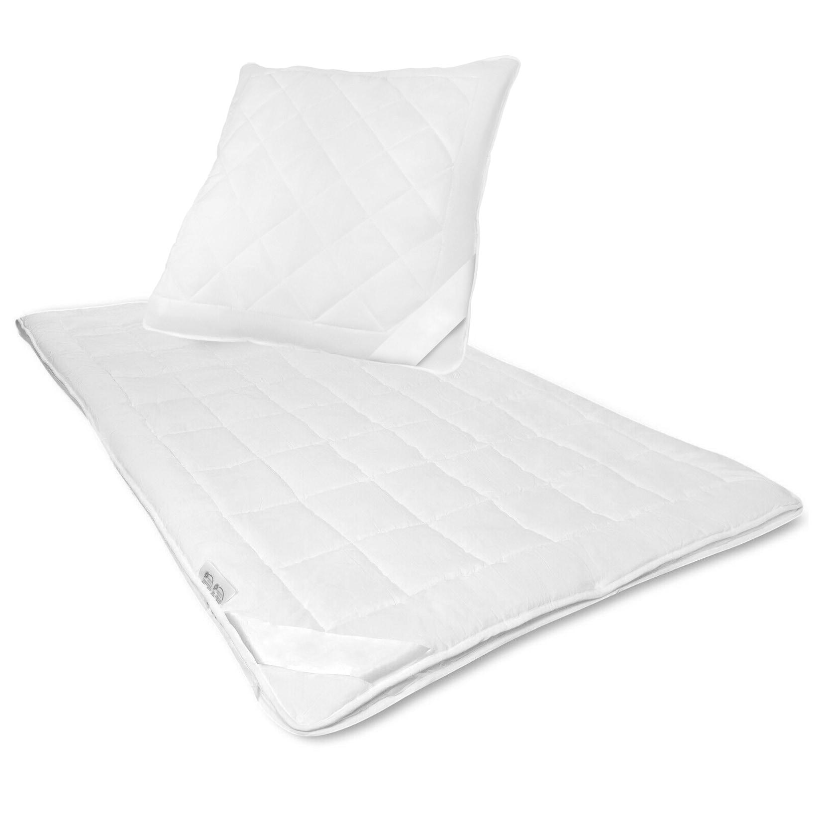 NYVI 4-Jahreszeiten Bettenset AllYearComfy 2tlg – Vierjahreszeiten Bettdecke 135x200 und Kopfkissen 80x80 cm