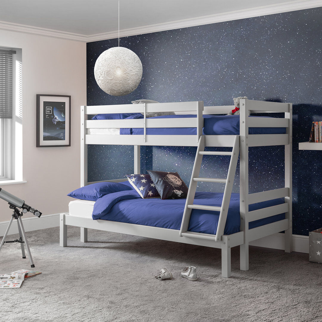 Harriet Bee Aaru Triple Sleeper Bunk - Surf White Dove Grey UK Single - DE 90 x 190 cm;UK Small Double - DE 120 x 190 cm
