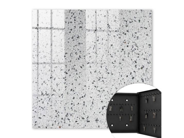 SCHLÜSSELBOX Schwarz 30x30 cm- Türöffnung nach rechts - Terrazzo-Stil