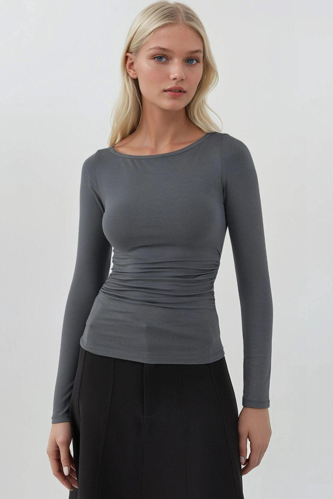 Weiches Langarm-Fitted-Top