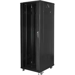 Lanberg FF01-6837-12B Rack 37U Freistehendes Gestell (37 HE, 19 Zoll Rack), Serverschrank, Schwarz