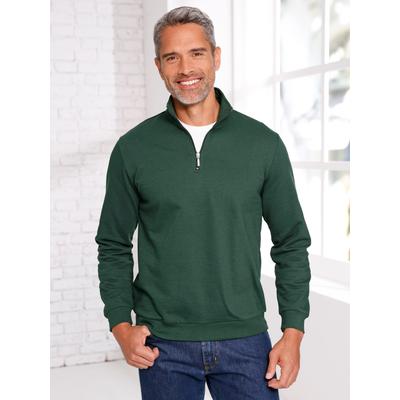 Langarmshirt CLASSIC "Sweatshirt", Herren, Gr. 44/46, grün (moos), 50% Baumwolle, 50% Polyester, unifarben, Shirts Langarmshirt